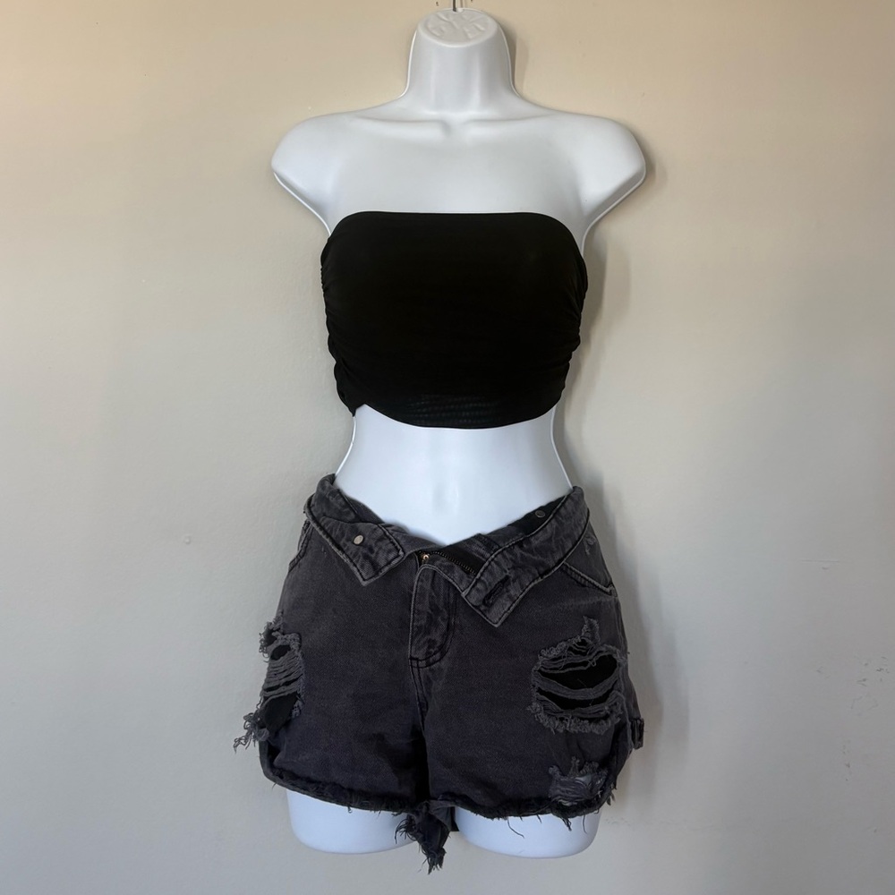 SHEIN Black Bandeau Tube Top Size M